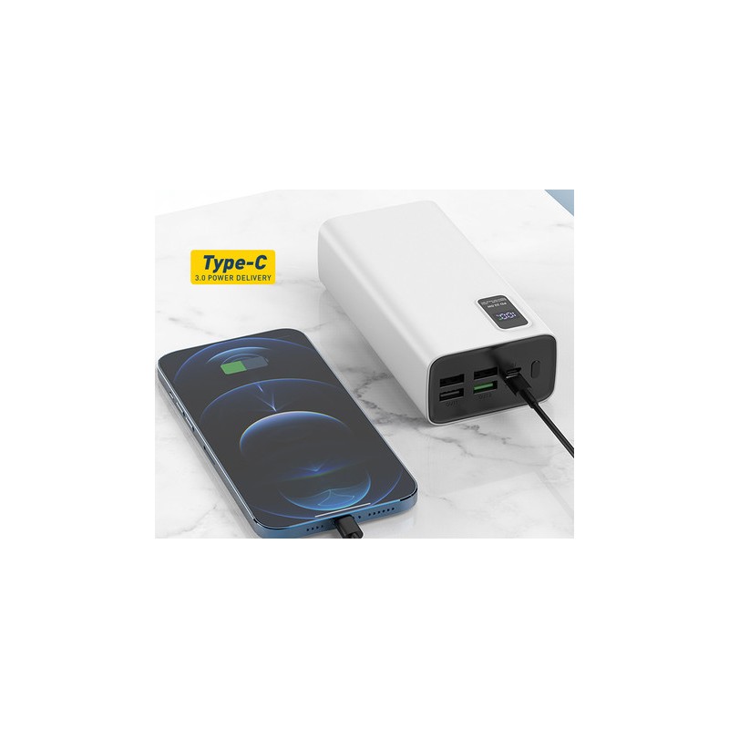 Prenosna baterija Powerbank Platinet 30.000mAh,  USB-C, črn