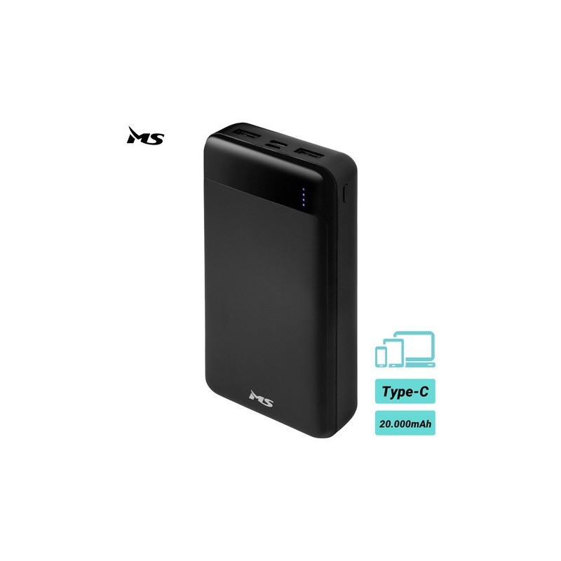 Prenosna baterija Powerbank MS BANK L300 20.000mAh, USB-C, črn