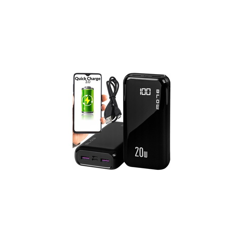 Prenosna baterija Powerbank Blow PB30A, 30.000mAh, USB-C, črn