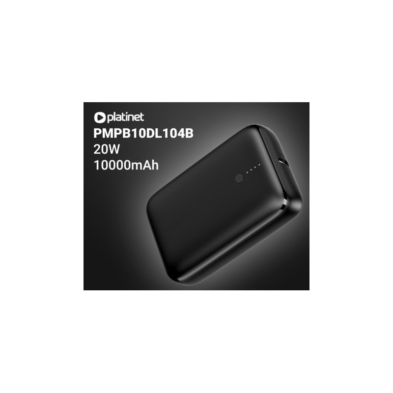 Prenosna baterija Powerbank Platinet PMPB10DL104B, 10.000mAh, USB-C, črn