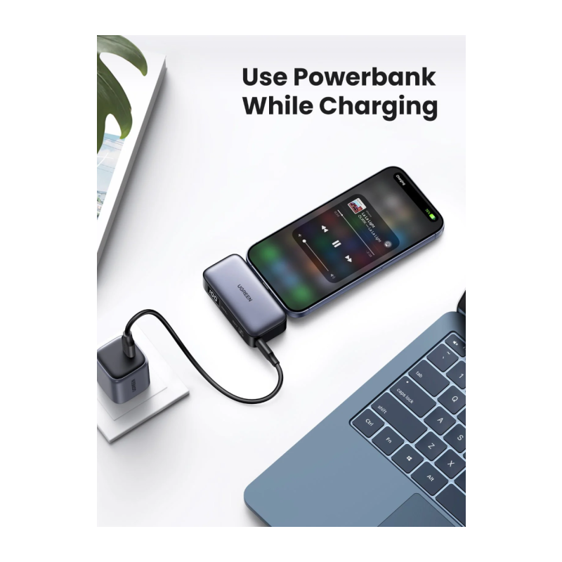 Prenosna baterija Powerbank Ugreen 5000mAh, 22,5W, USB-C, LED zaslon