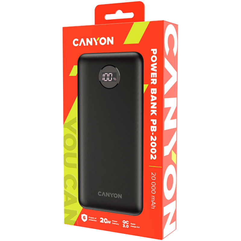 Prenosna baterija Powerbank Canyon PB-301, 30000mAh, 18W