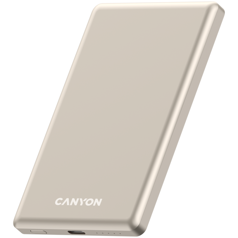 Prenosna baterija CANYON OnCharge 505 slim Magsafe, 5000mAh, PD20W, bež