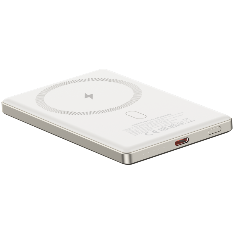 Prenosna baterija CANYON OnCharge 505 slim Magsafe, 5000mAh, PD20W, bež