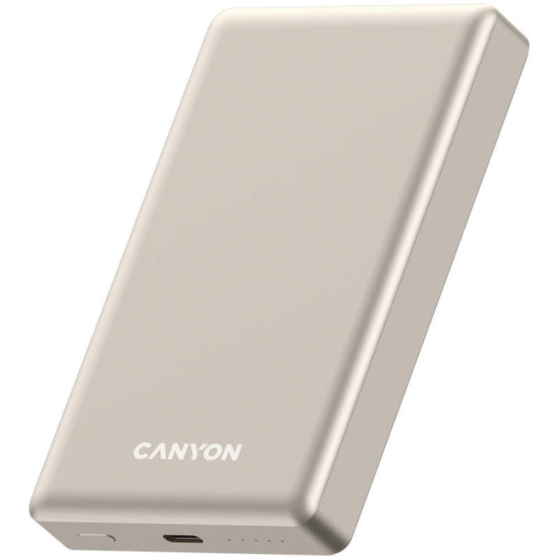 Prenosna baterija CANYON OnCharge 510 slim Magsafe 10000 mAh PD20W, bež