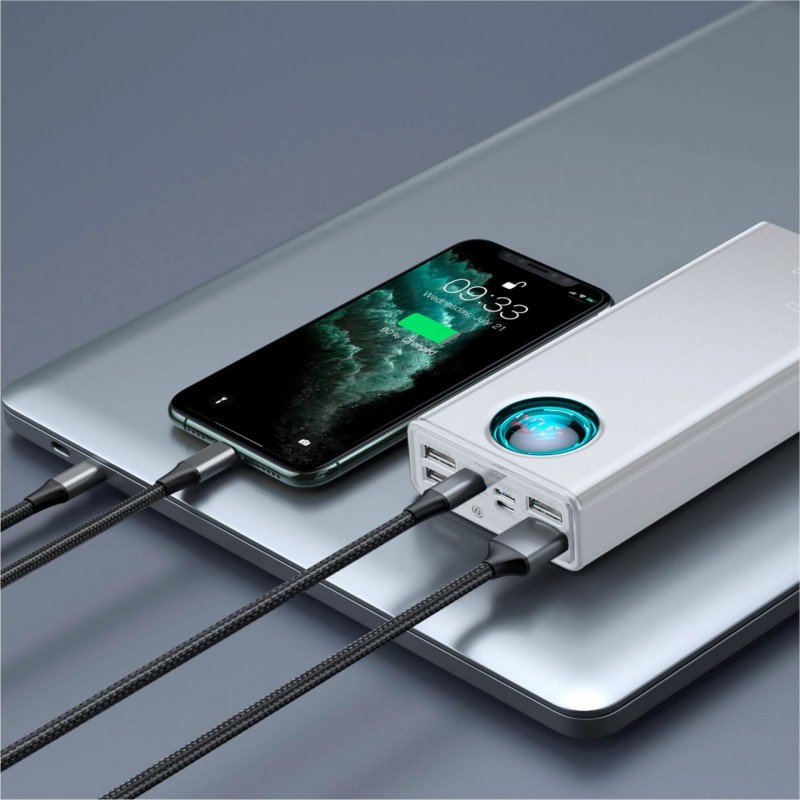 Prenosna baterija Powerbank Baseus, 30.000mAh, 65W, bela