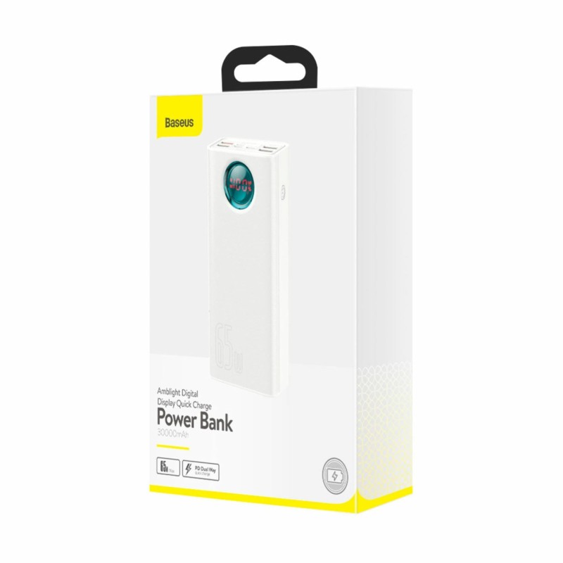 Prenosna baterija Powerbank Baseus, 30.000mAh, 65W, bela