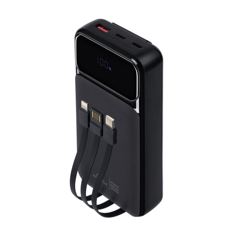 Prenosna baterija Powerbank RIVACASE VA2221, 20.000 mAh, črn, z LCD