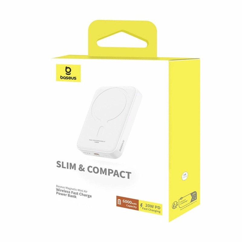 Prenosna baterija Powerbank Baseus PPCXM06A, 6.000mAh, 20W, magsafe, bela
