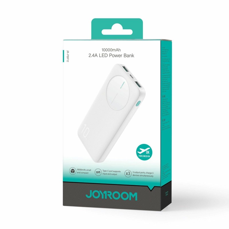 Prenosna baterija Powerbank Joyroom JR-PBF12, 10.000mAh, bela