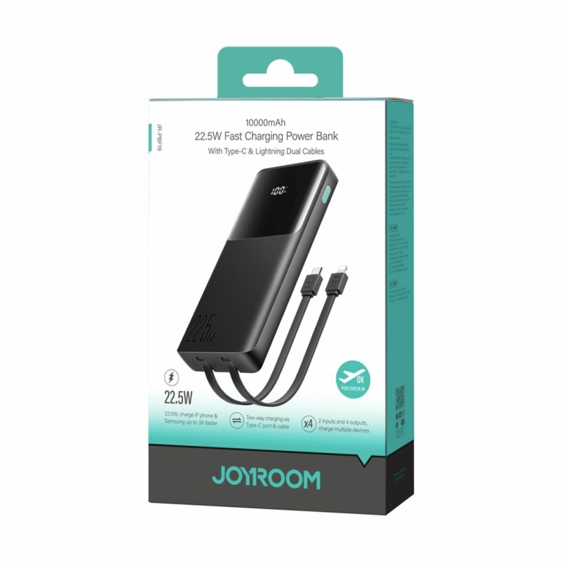 Prenosna baterija Powerbank Joyroom JR-PBF19, 10.000mAh, črna