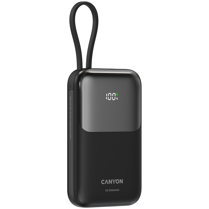 Prenosna baterija Powerbank CANYON OnPower 101, 10000 mAh, črna