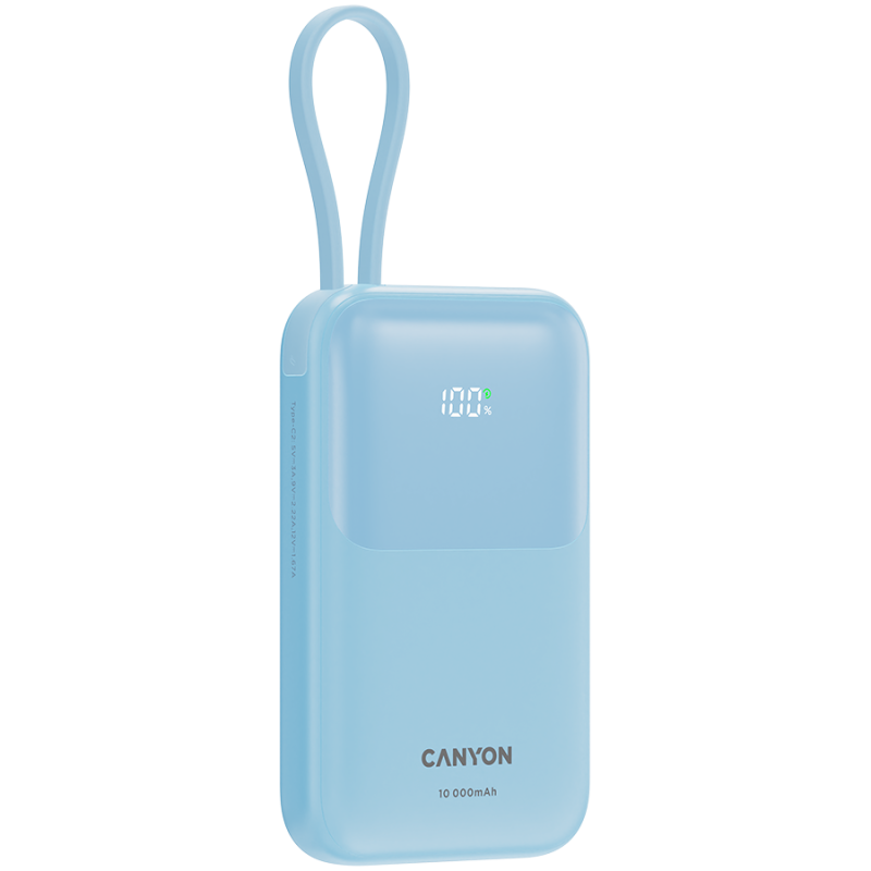 Prenosna baterija Powerbank CANYON OnPower 101, 10000 mAh, modra