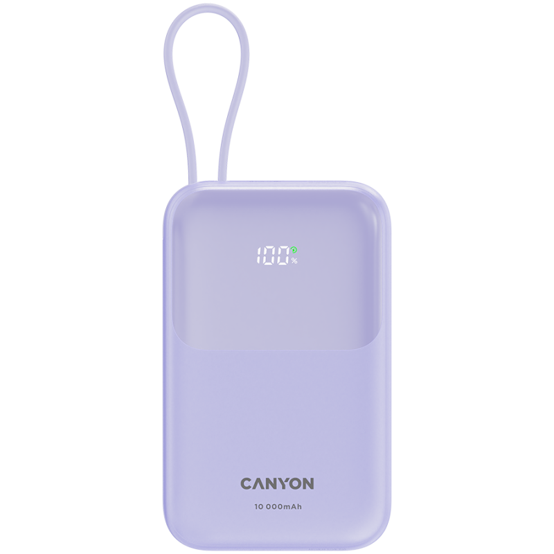 Prenosna baterija Powerbank CANYON OnPower 101, 10000 mAh, vijolična