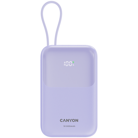 Prenosna baterija Powerbank CANYON OnPower 101, 10000 mAh, vijolična