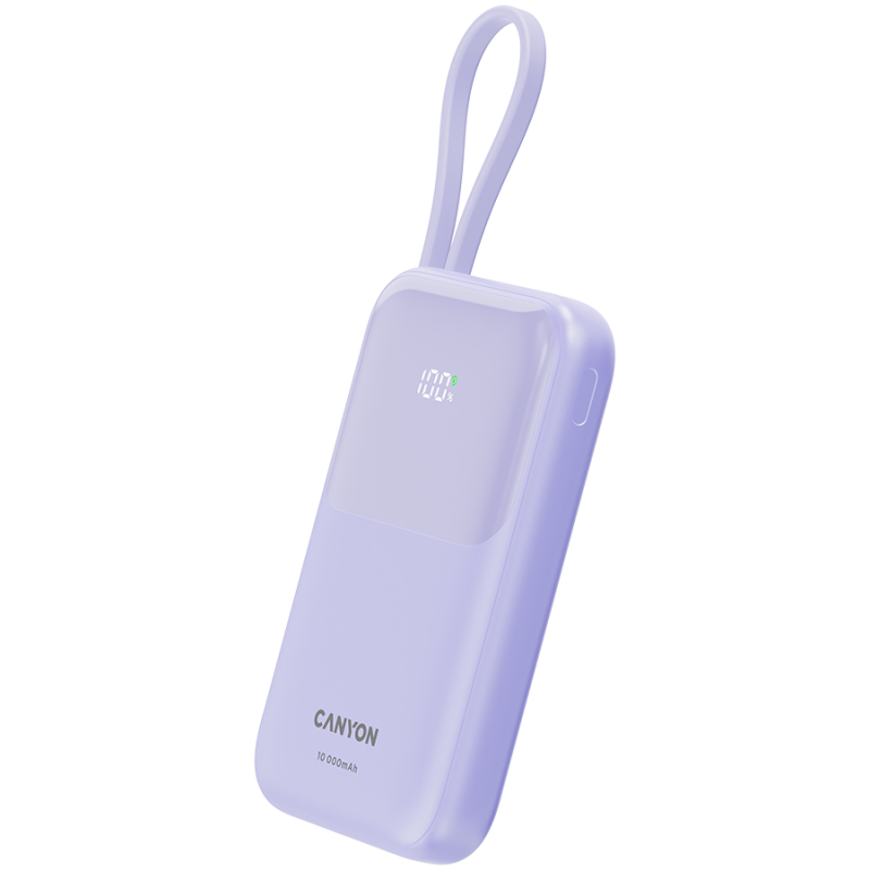 Prenosna baterija Powerbank CANYON OnPower 101, 10000 mAh, vijolična