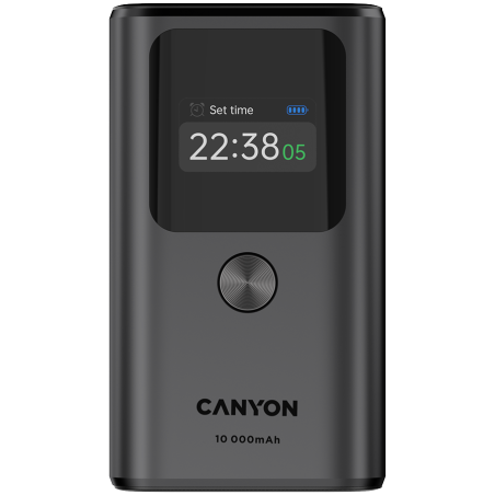 Prenosna baterija Powerbank CANYON OnPower 130 TFT, 10000 mAh, siva