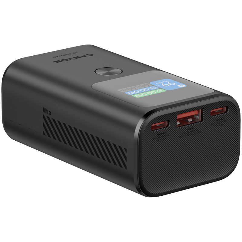 Prenosna baterija Powerbank CANYON OnPower 130 TFT, 10000 mAh, siva