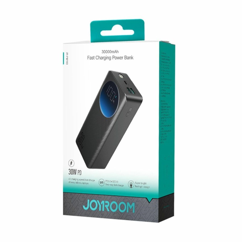 Prenosna baterija Powerbank Joyroom 30.000mAh, 30W, črna, JR-PBF03