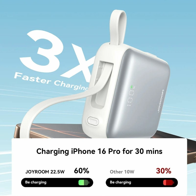 Prenosna baterija Powerbank Joyroom JR-PBF27, 10.000mAh, Lightning, črna