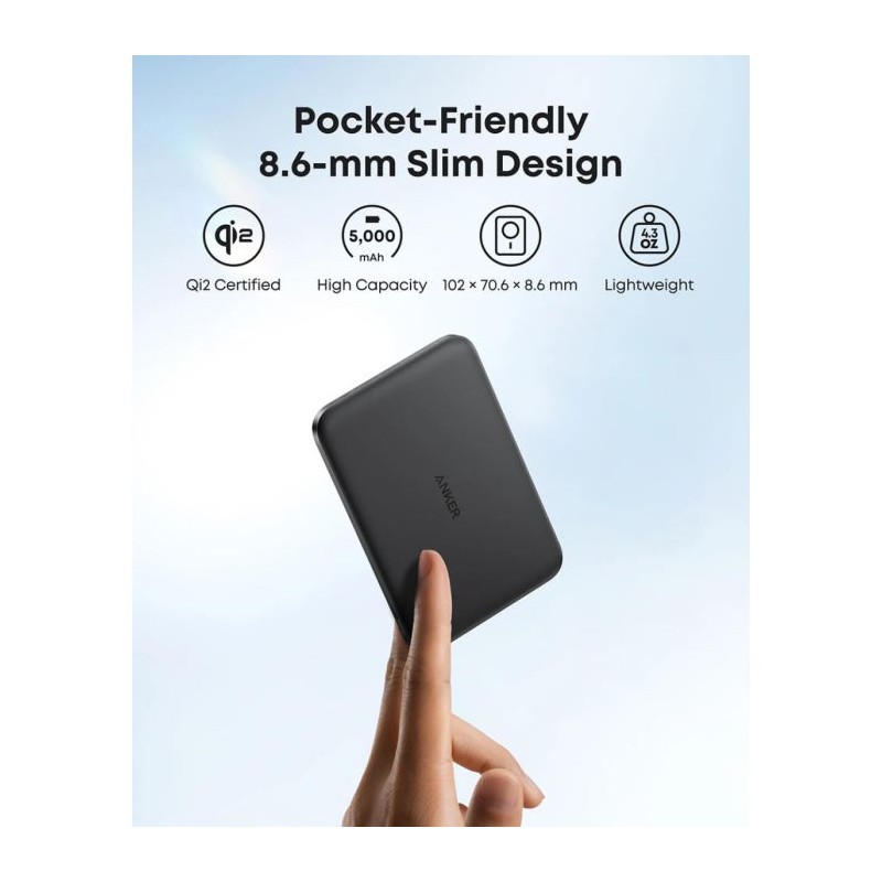 Prenosna baterija Powerbank Anker Nano Slim, 5000 mAh, črn