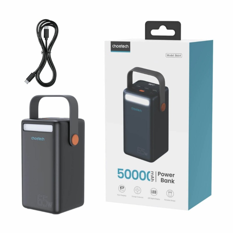 Prenosna baterija Powerbank Choetech B664, 50.000mAh, 65W