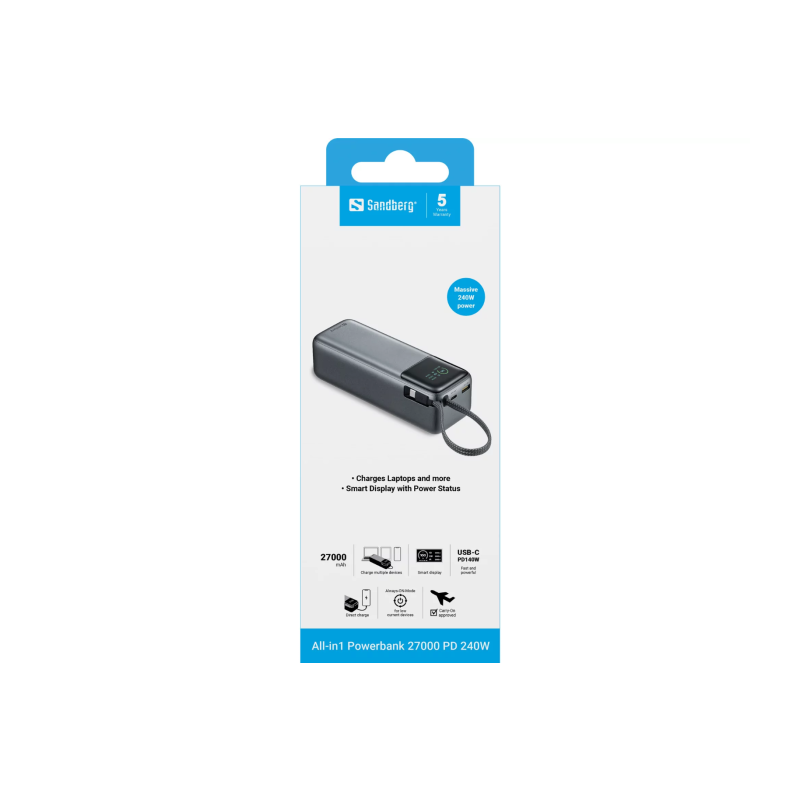 Prenosna baterija Powerbank Sandberg  All-in1, 27.000mAh, 240W