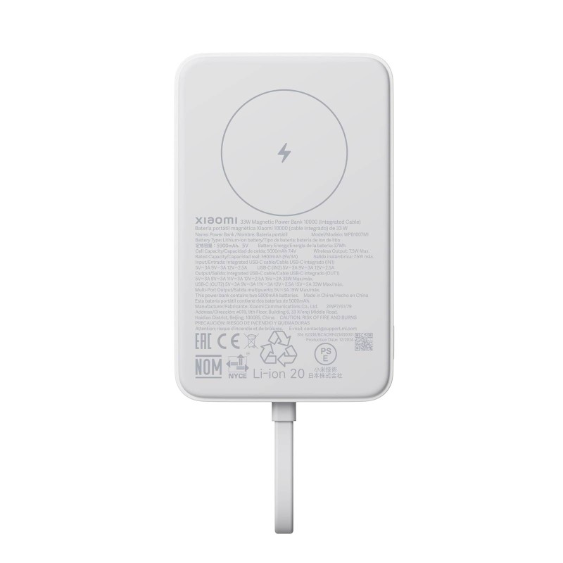 Prenosna baterija Powerbank Xiaomi 33W, 10000mAh, bel
