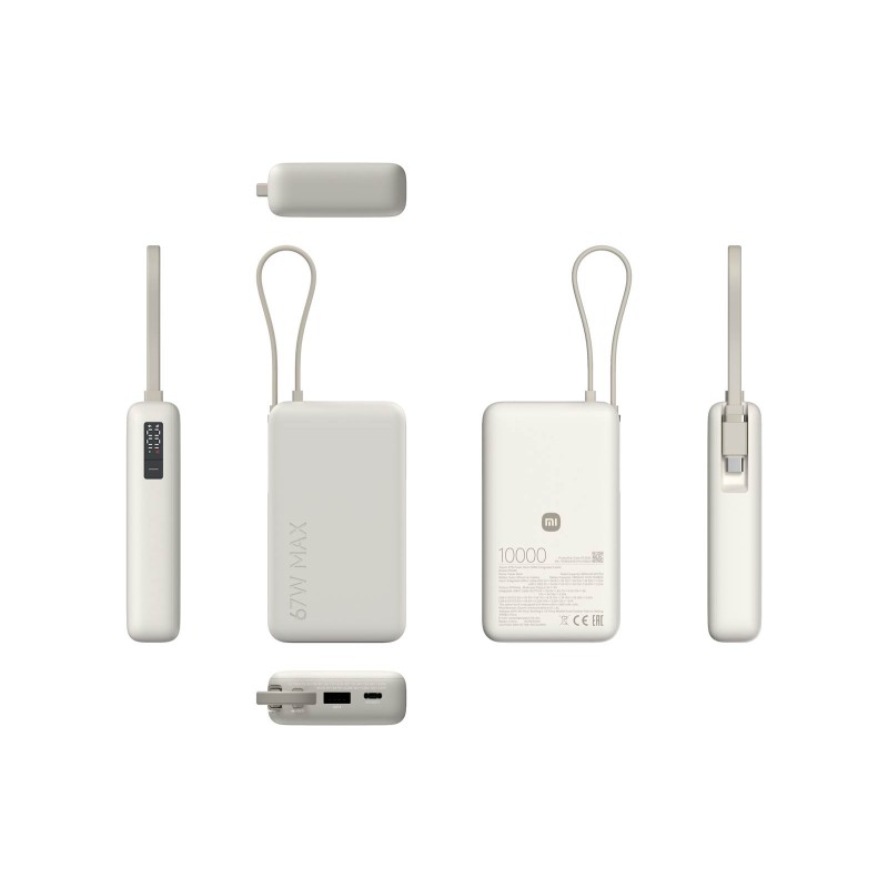 Prenosna baterija Powerbank Xiaomi 10000, 67W, 10000 mAh, bež