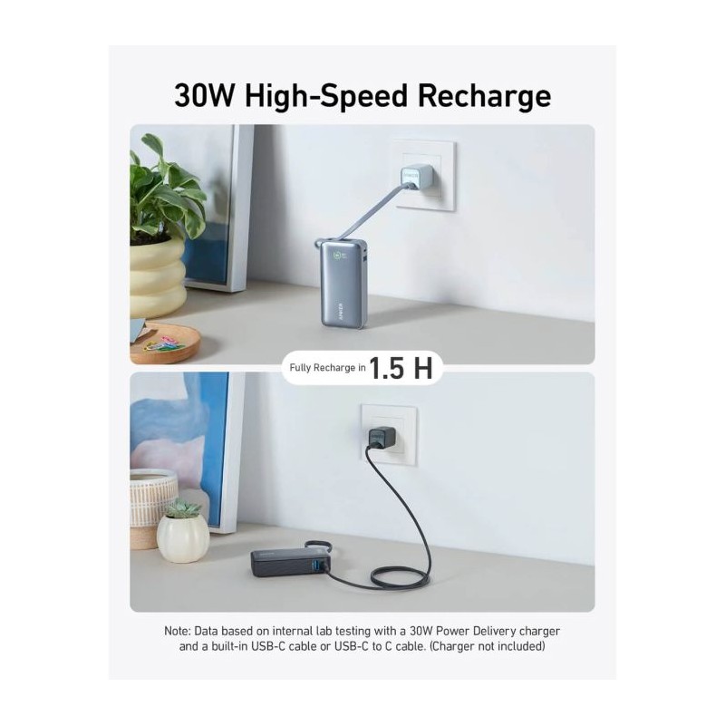 Prenosna baterija Powerbank Anker 545 Nano, 10.000 mAh, črna