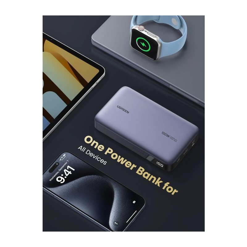Prenosna baterija Powerbank Ugreen, 100W, 20.000 mAh