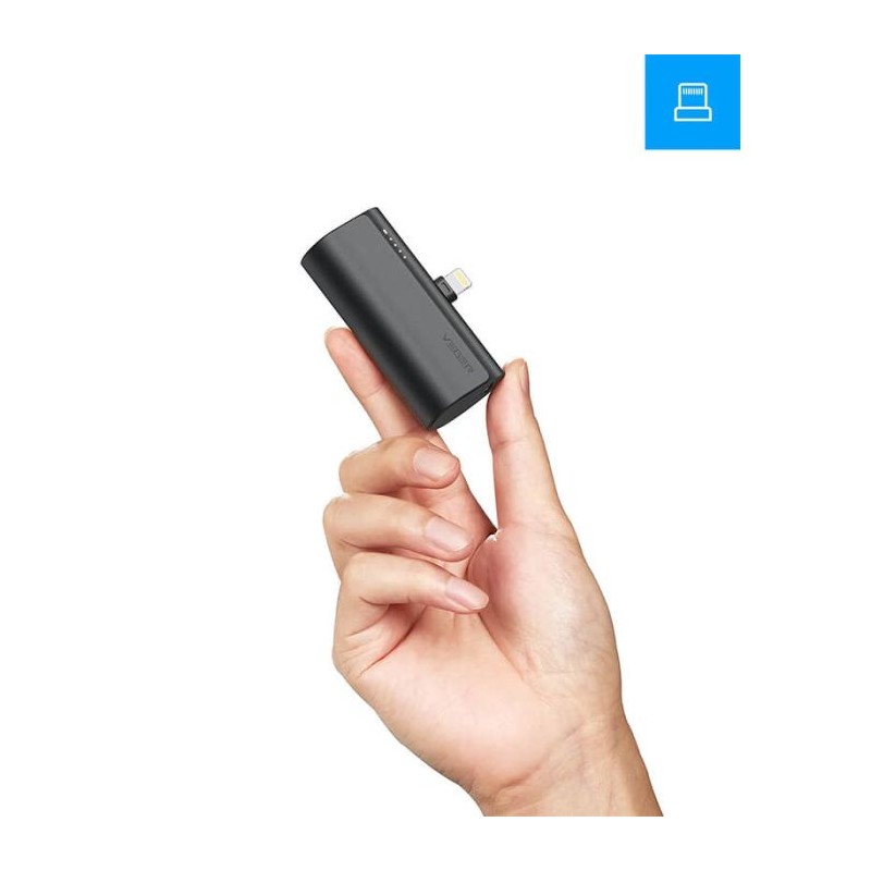 Prenosna baterija Powerbank VEGER PlugON Lightning, 5000 mAh, črna