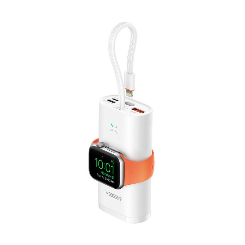 Prenosna baterija Powerbank VEGER MagFan, 10.000 mAh, bela