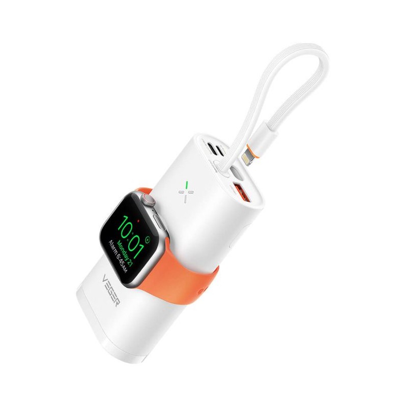 Prenosna baterija Powerbank VEGER MagFan, 10.000 mAh, bela