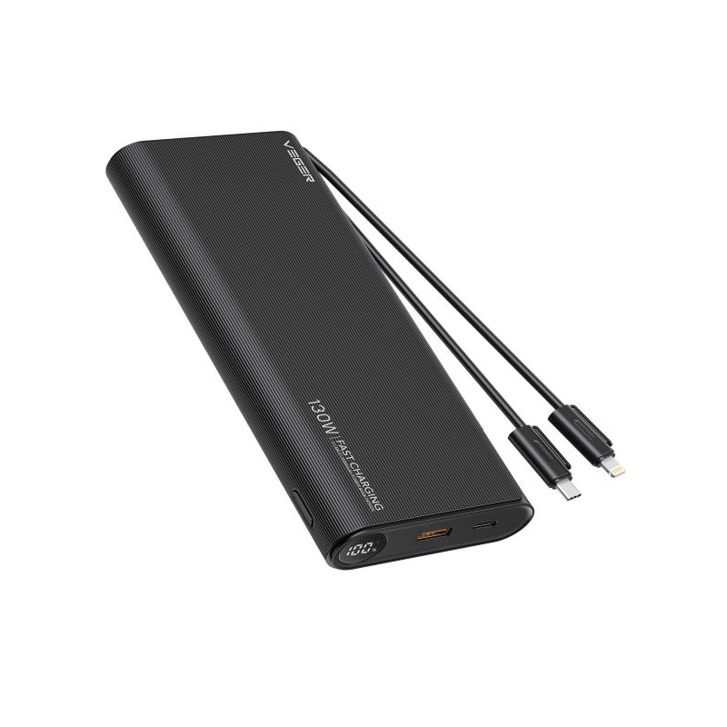Prenosna baterija Powerbank VEGER TC130 25.000 mAh, črna