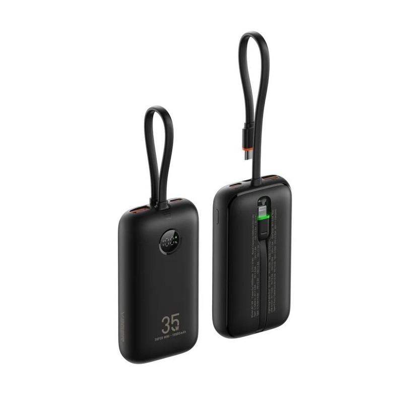 Prenosna baterija Powerbank VEGER W1188, 10.000 mAh, črna