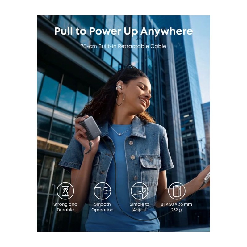 Prenosna baterija Powerbank Anker Nano, 10.000 mAh, črna