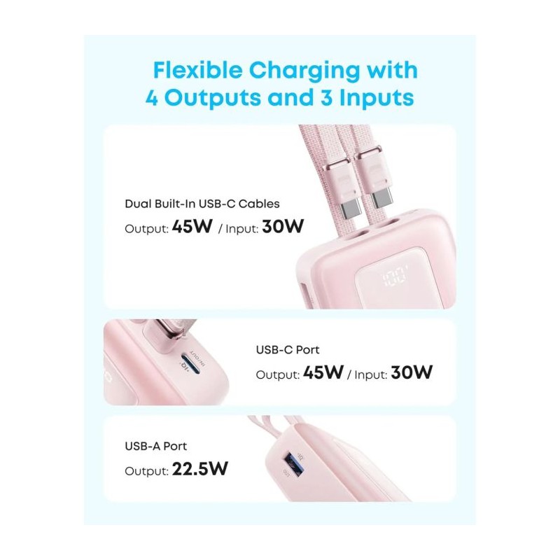 Prenosna baterija Powerbank Anker Zolo A1681H12, 20.000 mAh, 45W, črna