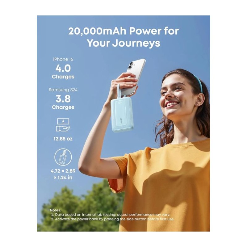 Prenosna baterija Powerbank Anker Zolo A1681H12, 20.000 mAh, 45W, črna