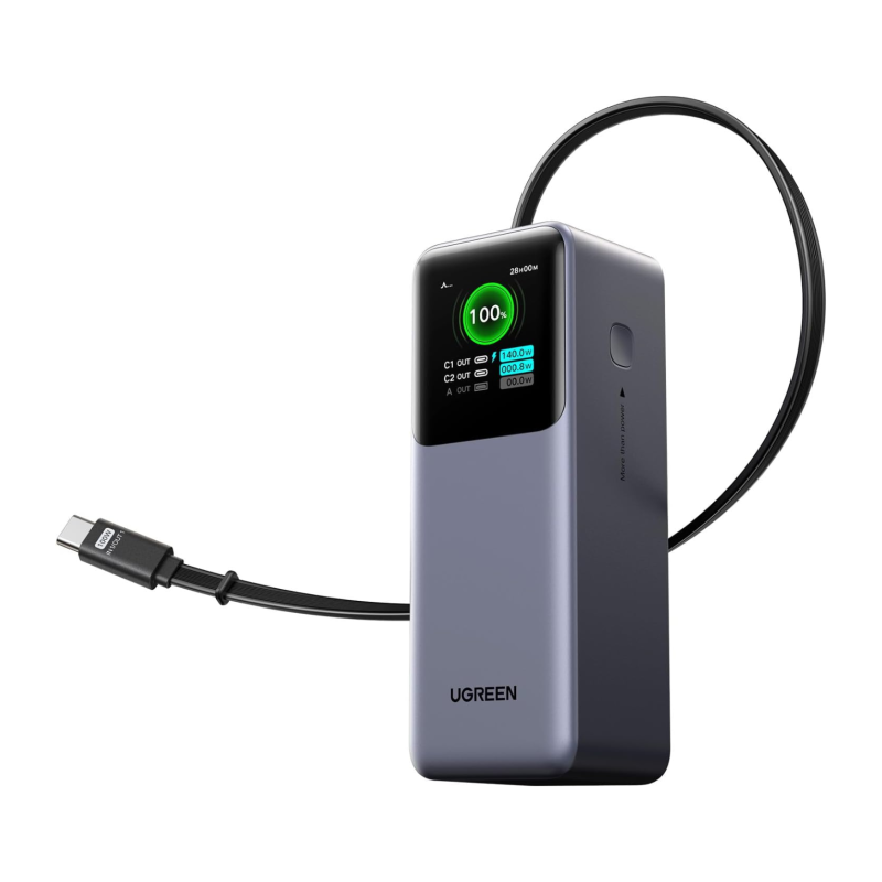 Prenosna baterija Powerbank Ugreen 55987B, 20.000mAh, 165W, z zaslonom