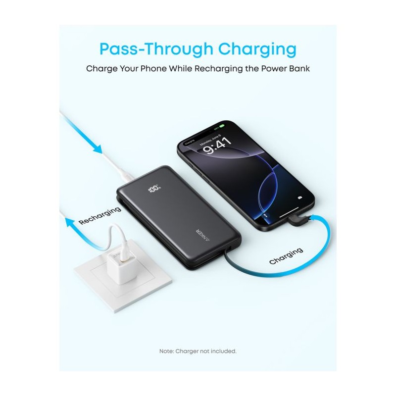 Prenosna baterija Powerbank Anker Zolo A110DH21, 10.000 mAh, 22,5W, bela
