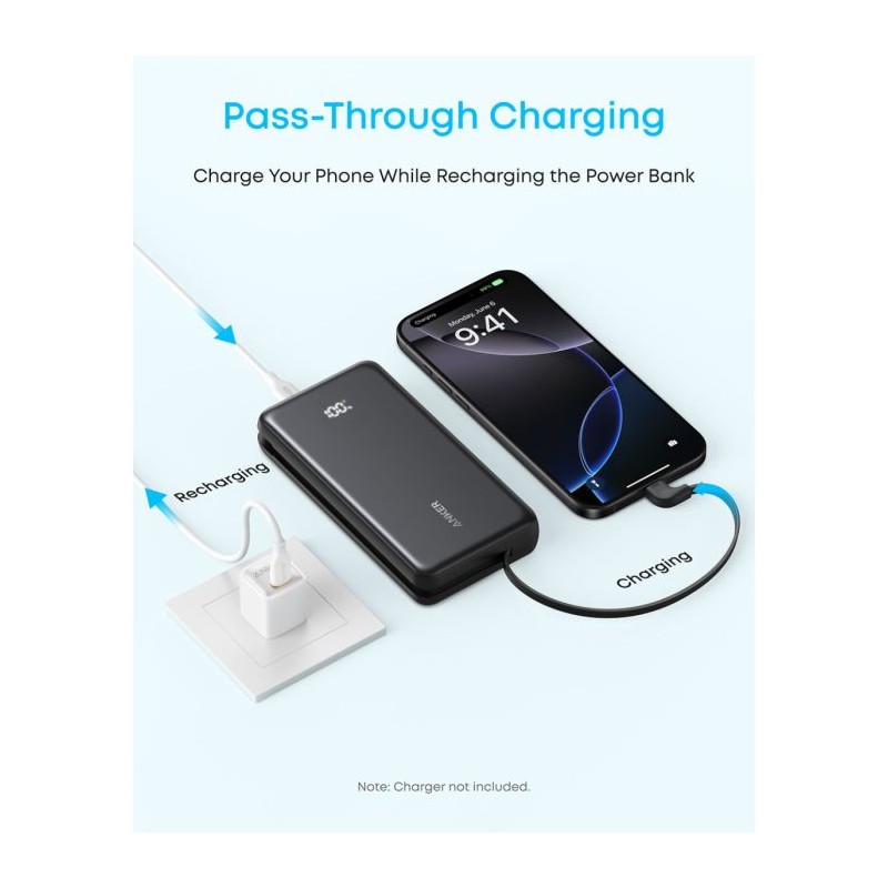 Prenosna baterija Powerbank Anker Zolo A110EH21, 20.000 mAh, 22,5W, bela