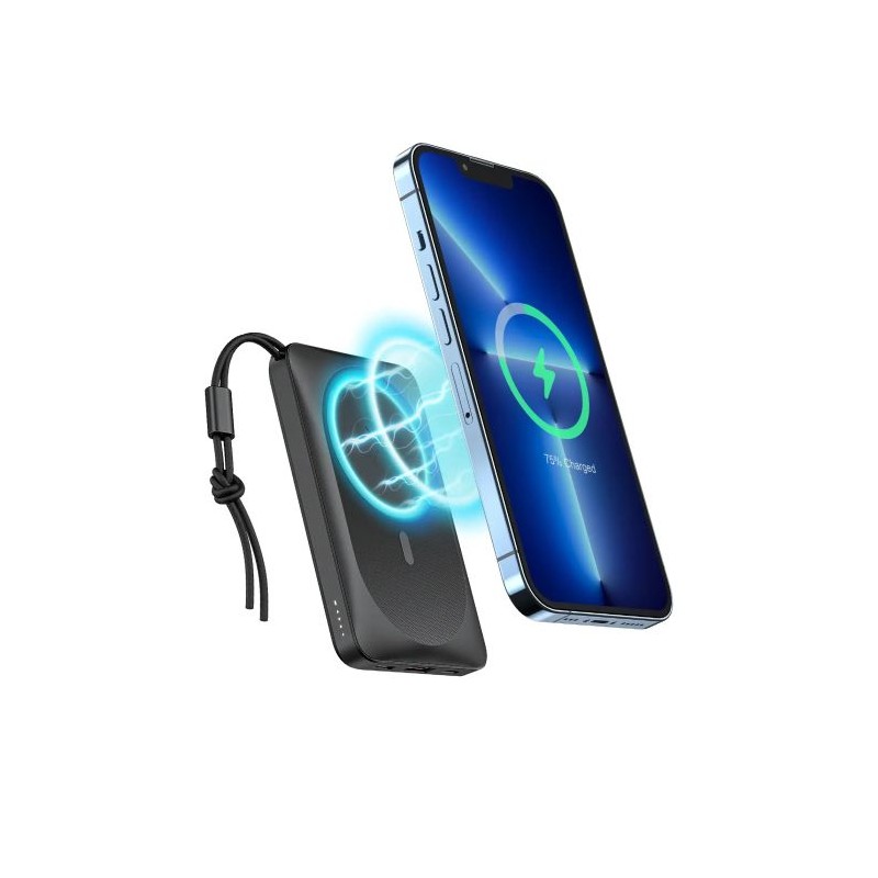 Prenosna baterija Powerbank Veger W1151 MagOn, 10.000mAh, črna