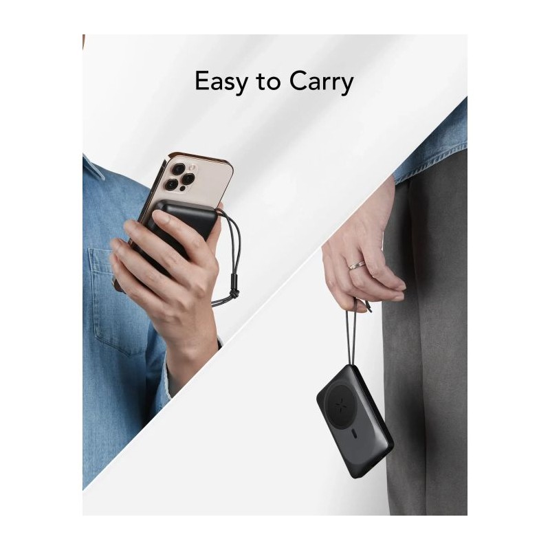 Prenosna baterija Powerbank Veger W1151 MagOn, 10.000mAh, črna