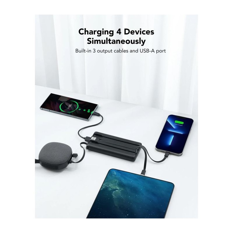 Prenosna baterija Powerbank Veger W1116, 10.000mAh, črna