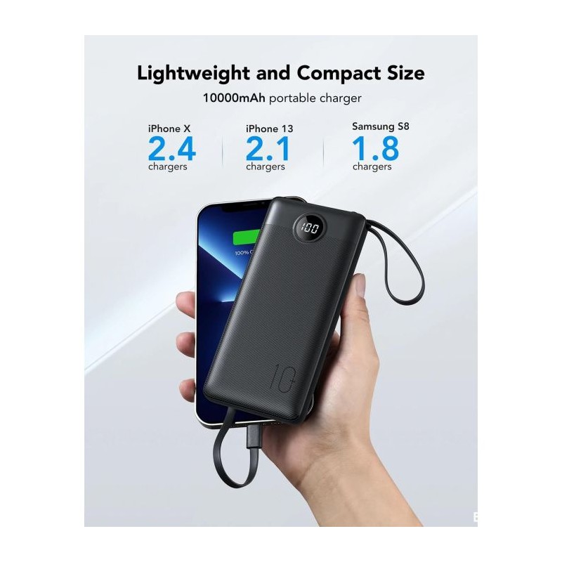 Prenosna baterija Powerbank Veger W1116, 10.000mAh, črna