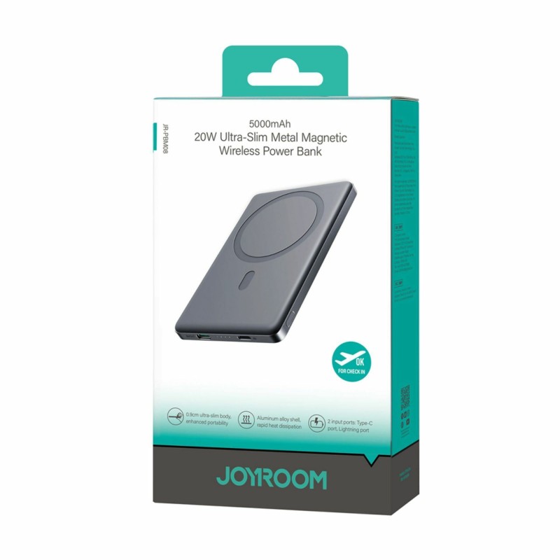 Prenosna baterija Powerbank Joyroom JR-PBM08, 5.000mAh, 20W, magsafe, siva