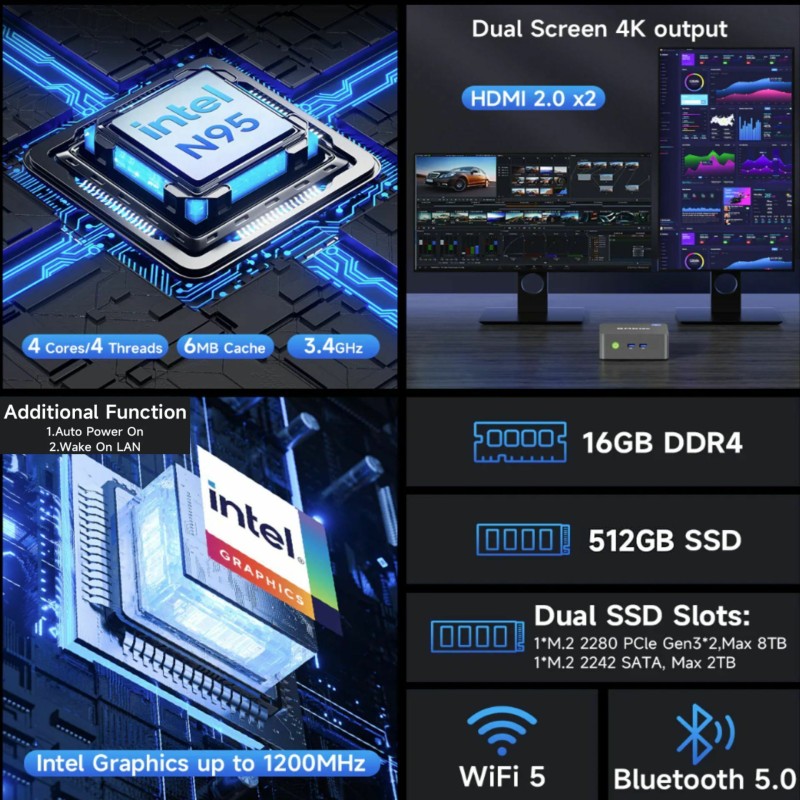 Računalnik Nettop GMKtec NucBox G3S Intel N95, 16GB, 512GB