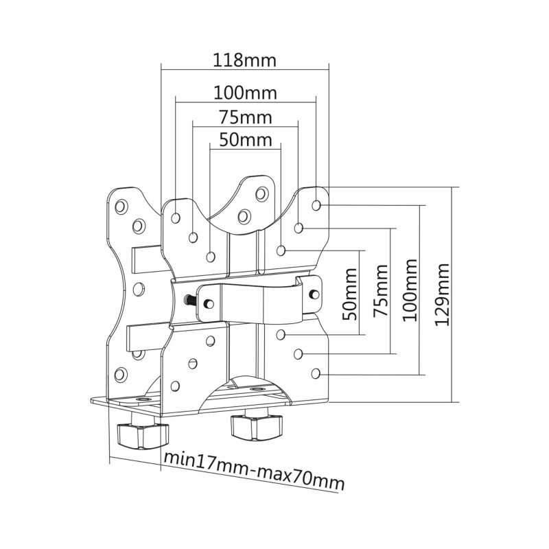 Digitus nosilec za mini PC ohišje multi črn DA-90360