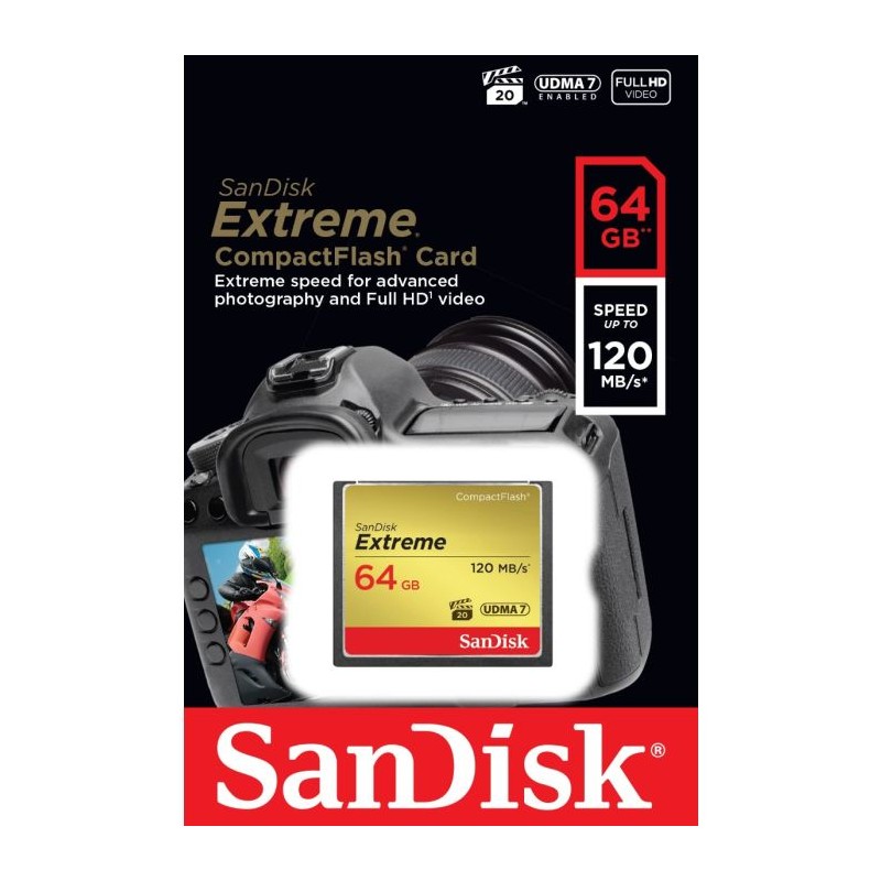 Pomnilniška kartica CF SANDISK 64GB EXTREME UDMA7, VPG-20